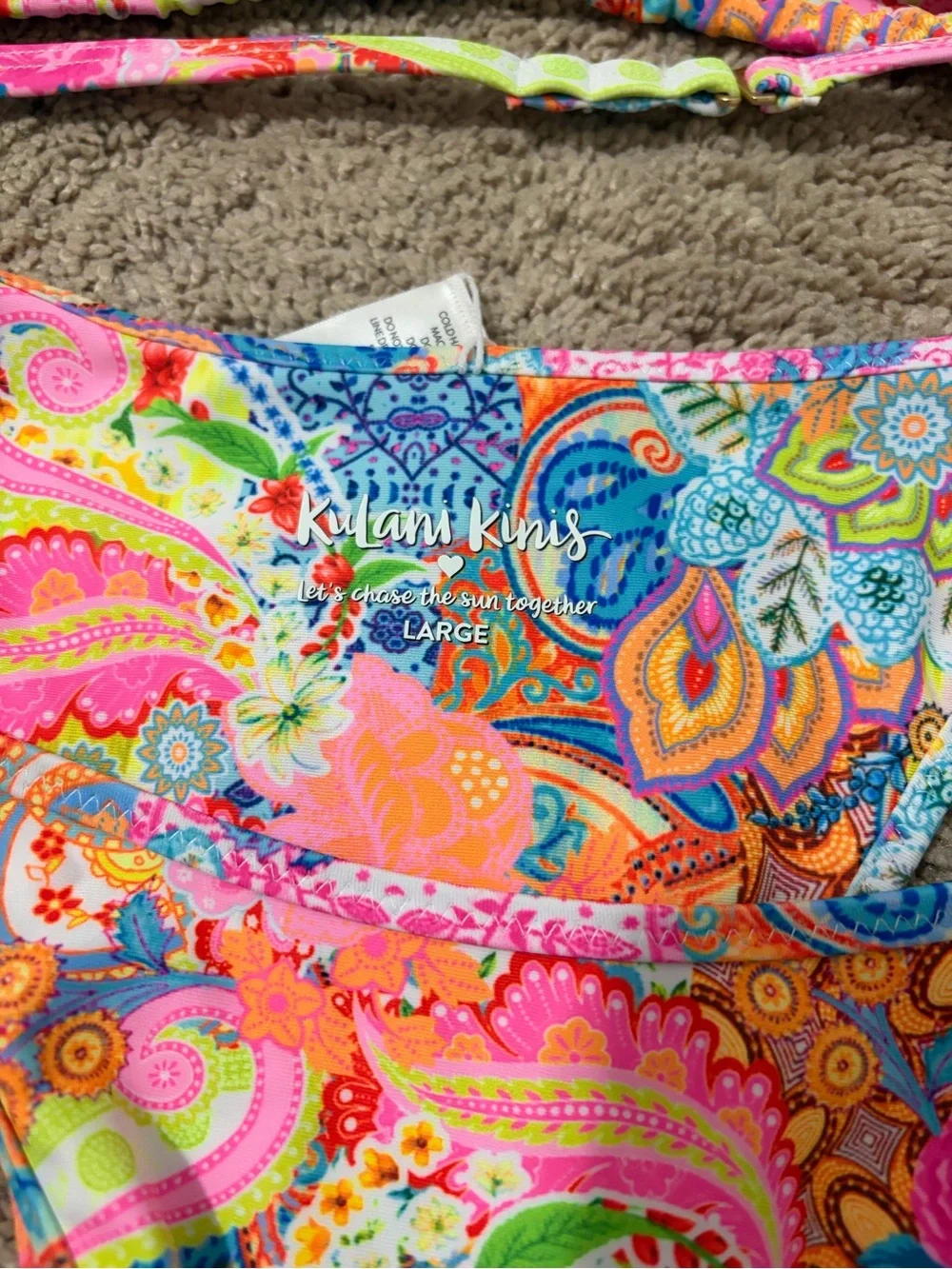 Kulani Kinis Vibrant Multicolor Paisley Triangle Bikini